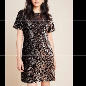 Anthropologie SEQUINED TEE DRESS